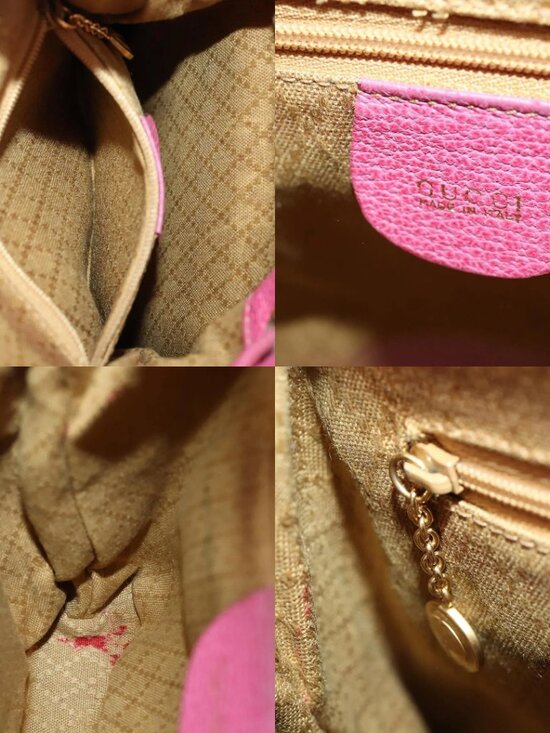 GUCCI Bamboo Backpack Suede Pink Gold 003 58 0030 Auth BA10647 main image 8